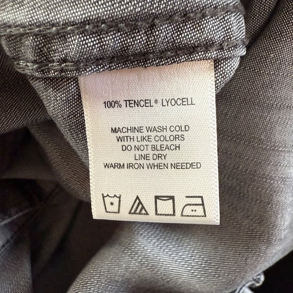 Foxcroft 100% Tencel Charcoal Gray Button Front Shirt Women's Size 16 - Picture 7 of 9